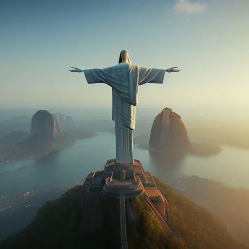 Christ the Redeemer, beautiful, landscape,sunset, unreal engine 5, cinematic lighting, photorealistic, realistic, hyper detailed, 8k, octane render, cinema 4d