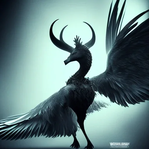 black sorrow swan , sin city demon style with wings