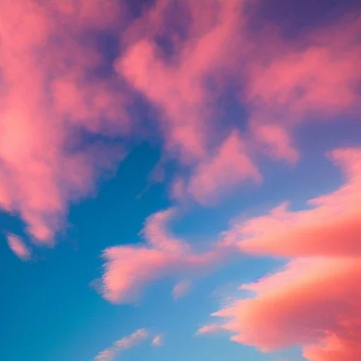 blue sky, pink cloud, insanely detailed, cotton candy, 16k resolution,