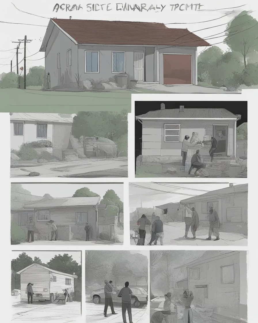 **Cinematic Illustration:** A short film following a community organizer in a vulnerable region. Through a series of intimate conversations with neighbors, they rebuild trust and resilience, highlighting the power of collective action against extremist narratives. **Appearance:** Art ideas that encapsulate the essence of emergency evacuation, aid supply, and prompt execution of safety and self-defense training, and mitigating the aftermaths of terrorism, extremism, and radicalization.