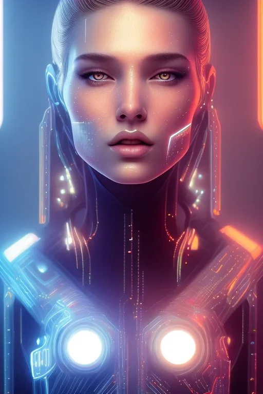 cyberpunk, head, women, portrai, tron