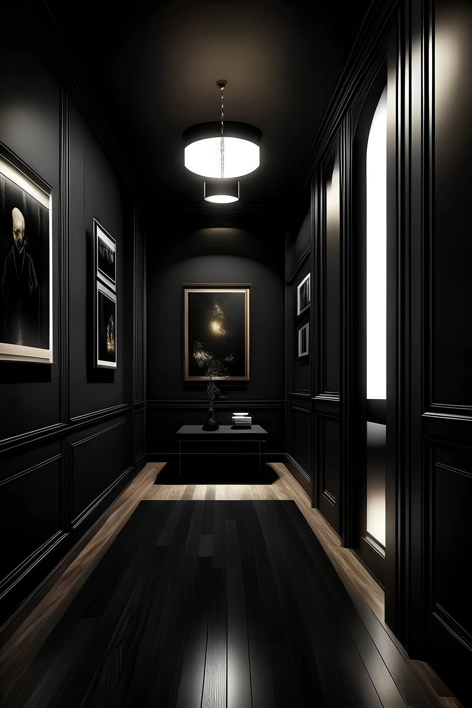 Beautiful wall pictures of a black room