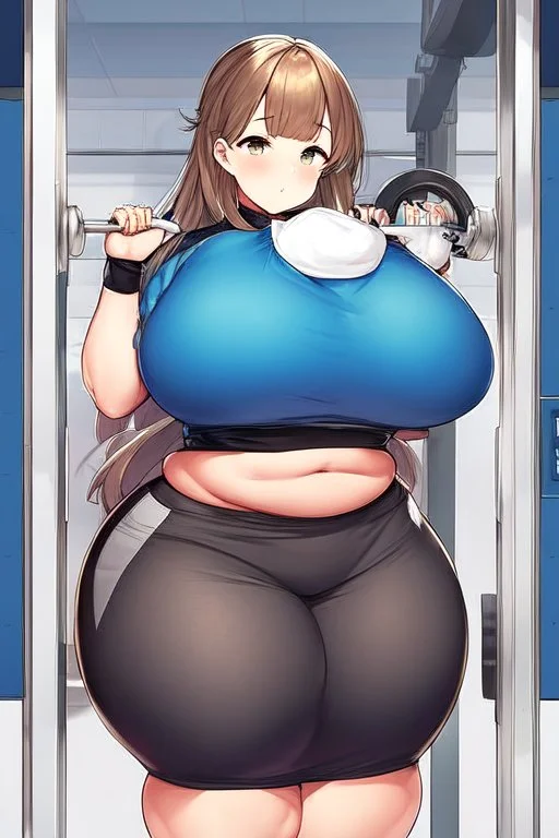 Super fat waifu, 350kg, oeverstuffing, weight gain,