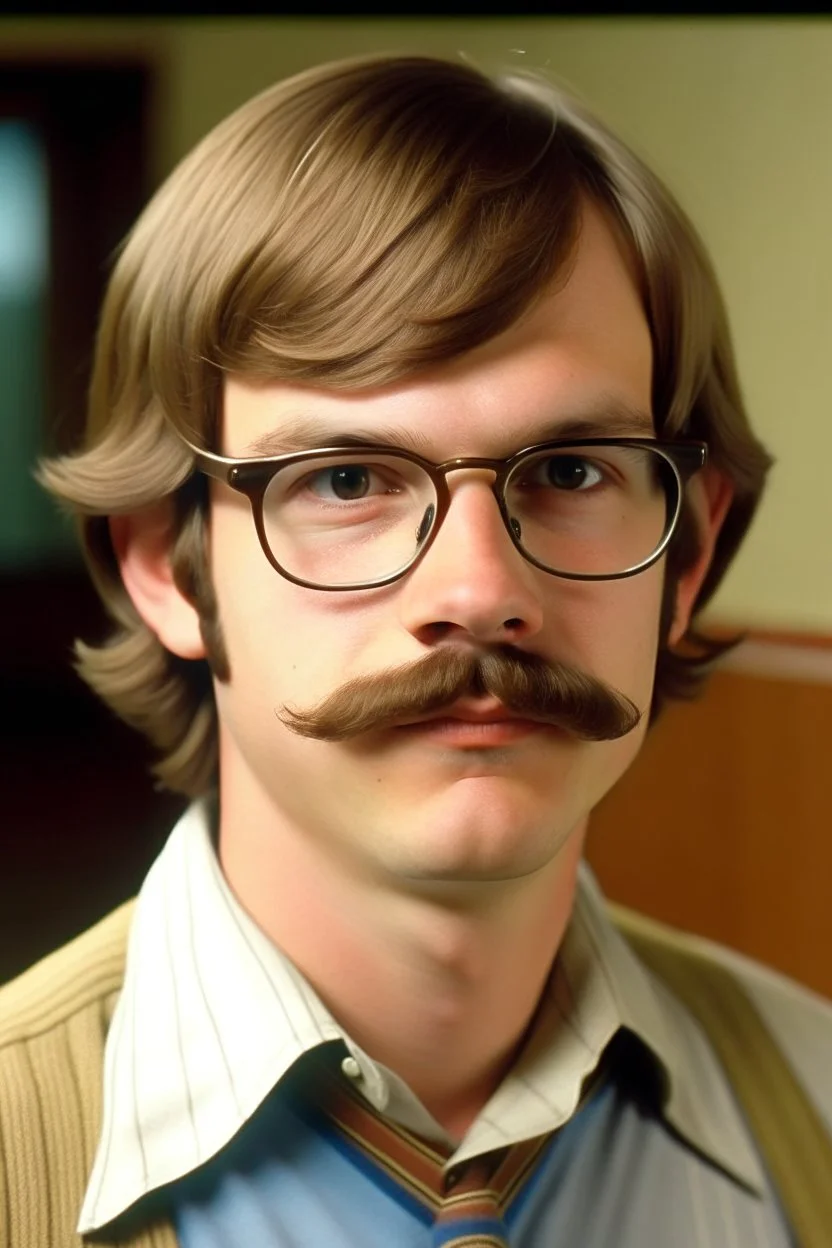 College Student Jeffrey Dahmer with a mustache