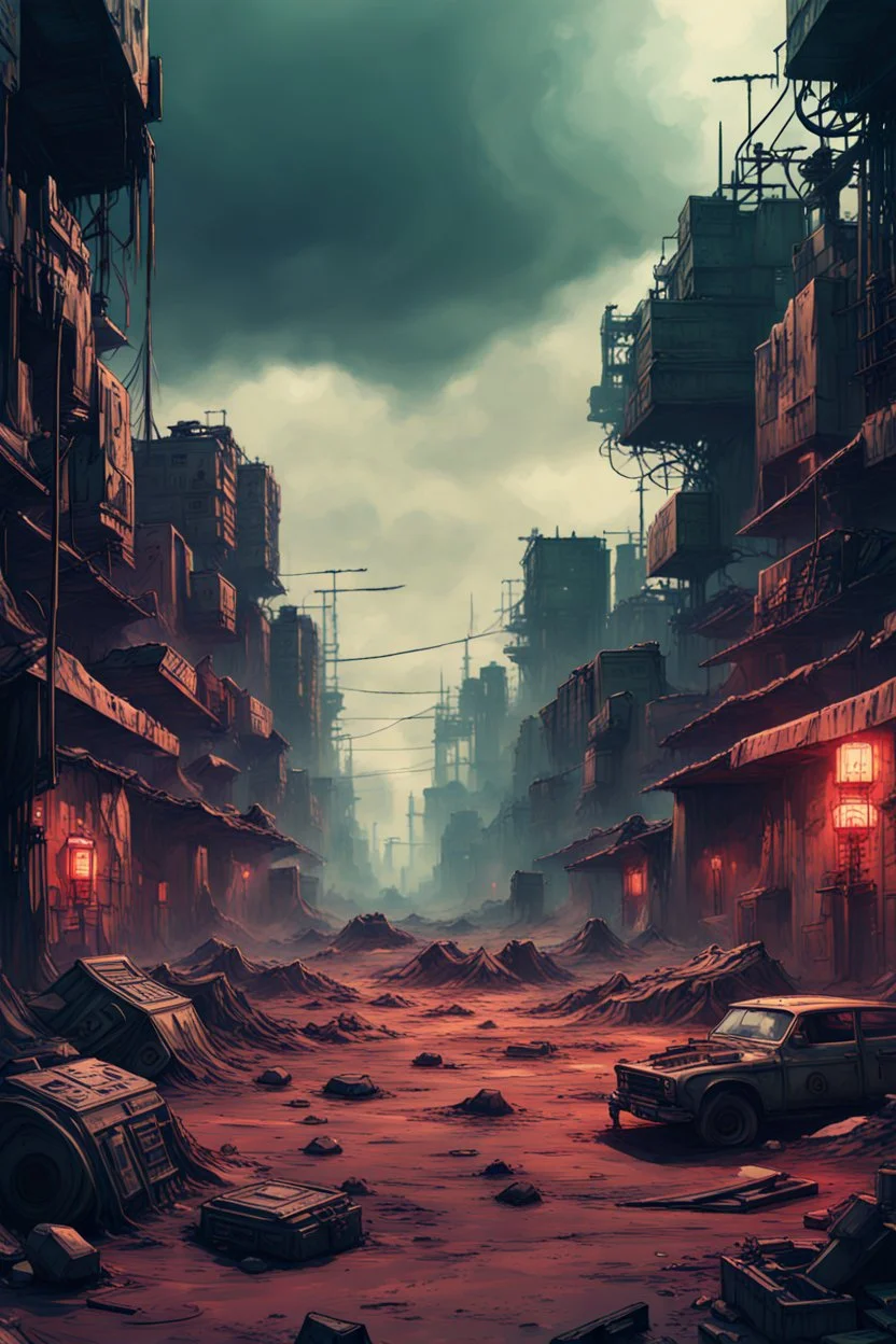 CybPost-Apocalyptic Tribal Wasteland , neo cyberpunk, deep colors, , The atmosphere dystopian, sharp focus, intricate details, weird, cinematic