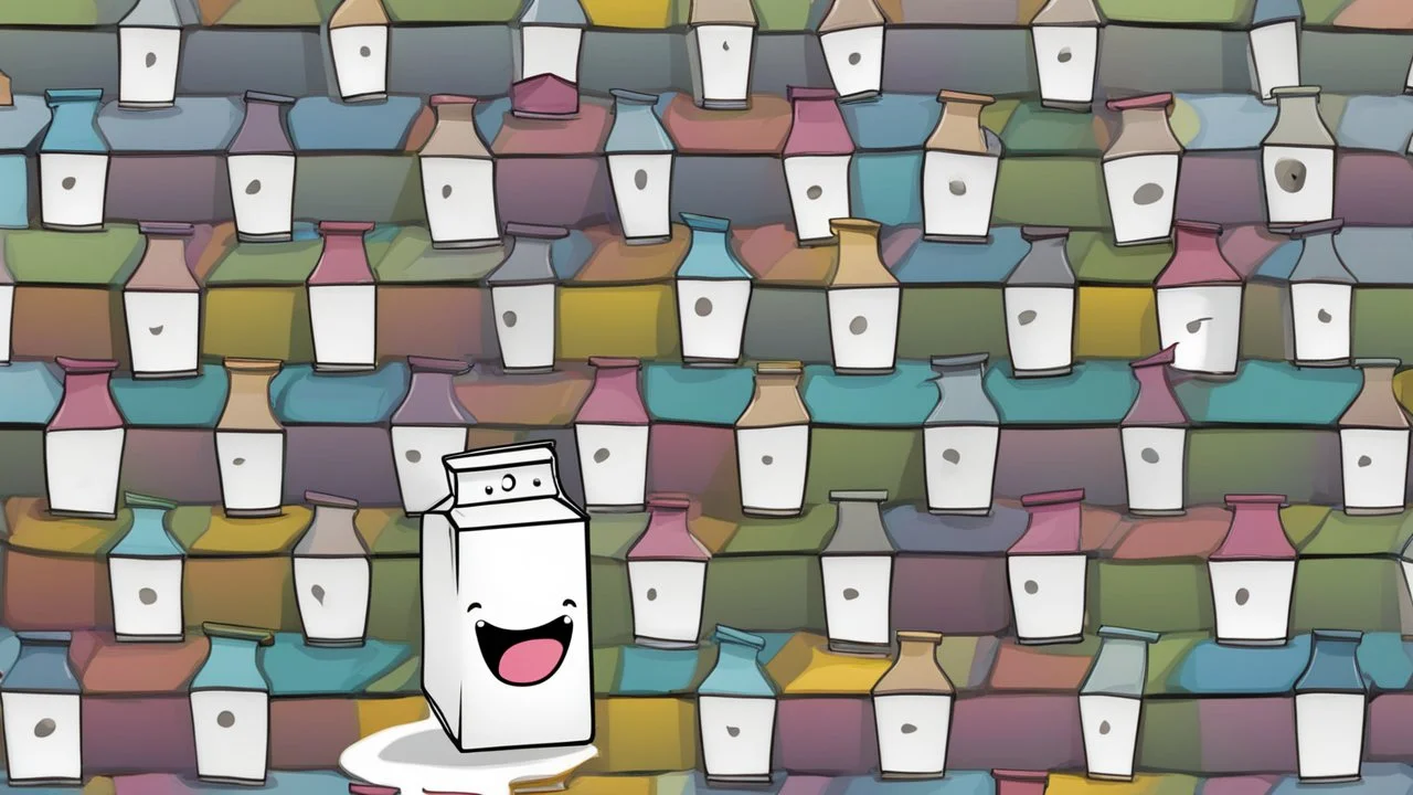 cartoon happy milk carton dancing