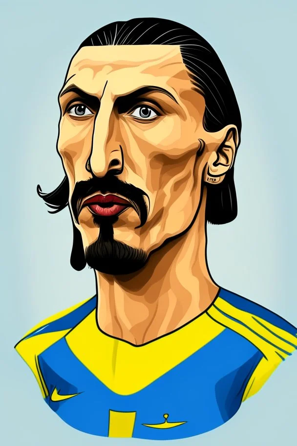 Zlatan Ibrahimovic Swedish football player ,cartoon 2d