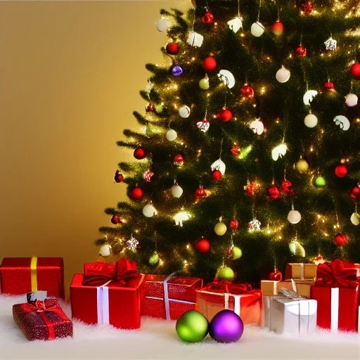 new year, christmas tree, HD quality, badminton sport equipment, shuttlecocks, text "2023"