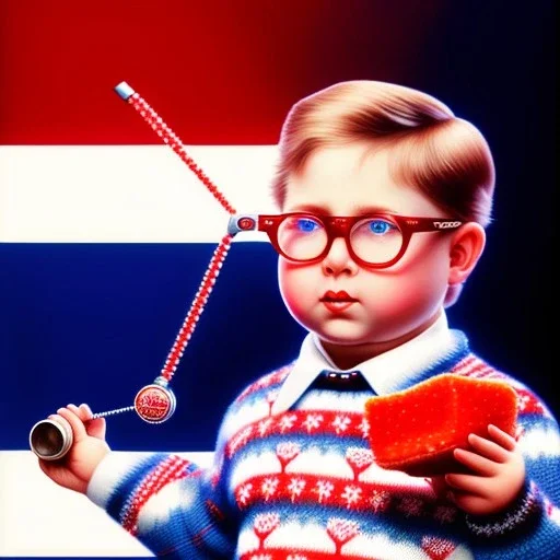 ralphie peter billingsley glasses, chubby boy in argyle sweater holding a bar of (red soap) wall