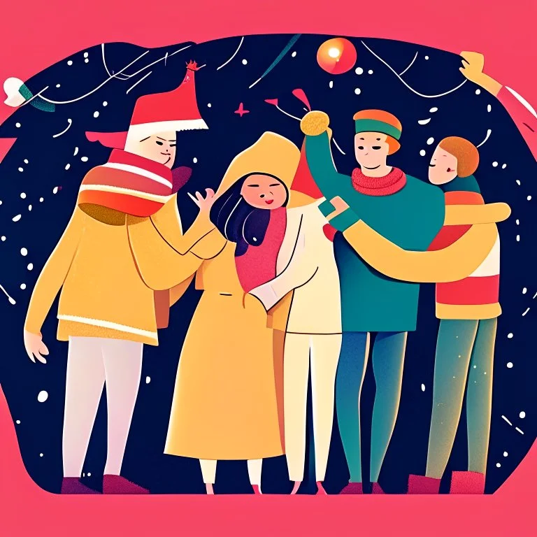 illustration of togetherness new year