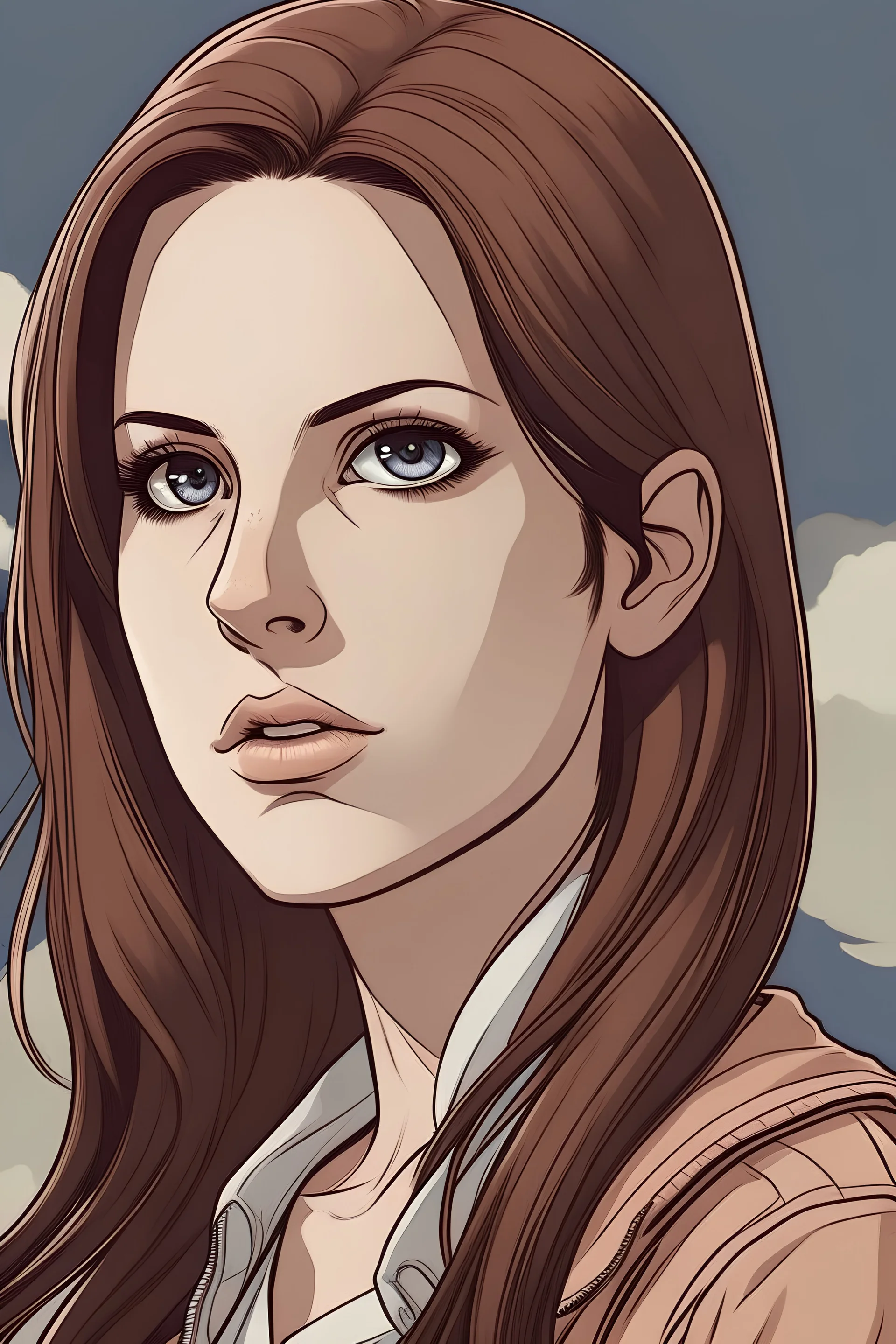 Draw lana del rey with attack on titan art style anime