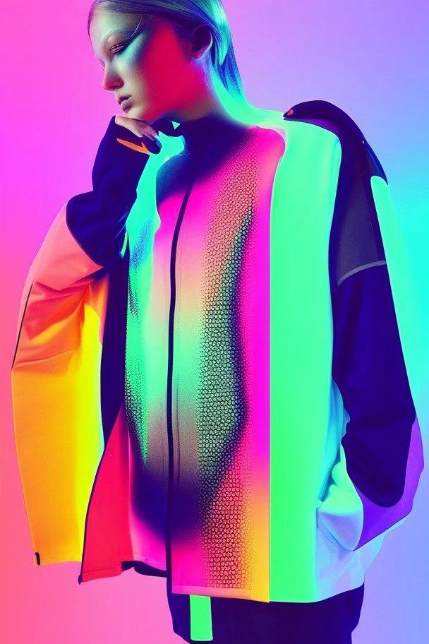 I would like a logo for AI Wear which is a unisex clothing brand that features designs generated by artificial intelligence. The logo should be modern, bold and attention-grabbing, while reflecting technology and innovation. Colors: The color palette should be bright and energetic, but not too garish