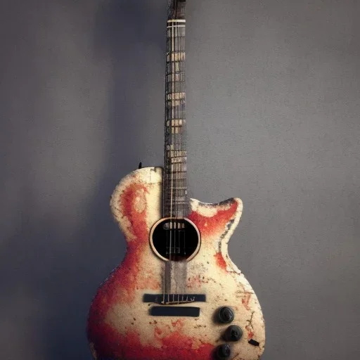 Steampunk GUITAR, hyper realistic