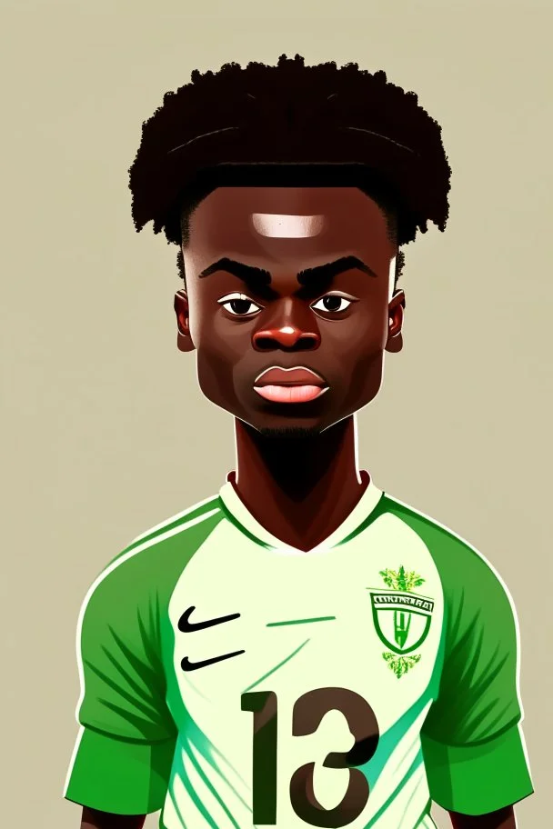 Bukayo Saka English-Nigerian footballer ,cartoon 2d