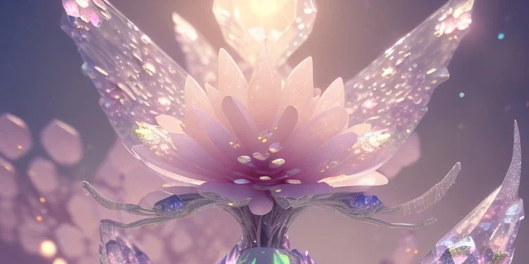 crystal subtle flower in a galactic ambiance beautiful fairy, transparent, delicate colors, in the foreground, full of details, smooth，soft light atmosphere, light effect，vaporwave colorful, concept art, smooth, extremely sharp detail, finely tuned detail, ultra high definition, 8 k, unreal engine 5, ultra sharp focus