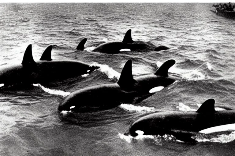 An orca army pod fighting in WW2 trenches