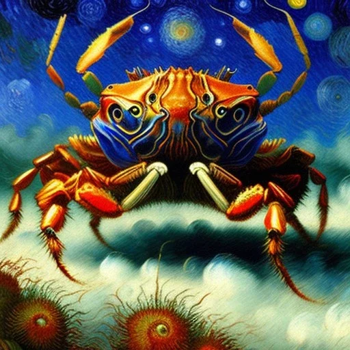 THE ATTACK OF THE GIANT MOSTER CRAB by van Gogh 8k