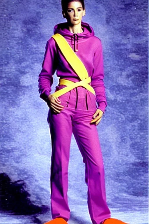 year 1998 women fashion. Straight light suit, low waist straight light suit Combat pants, t-shirt, new kind of hoodie with tippet that continues to the hood! recycled denim straight, lilac, plum, orange, terracotta, red, light yellow, lion yellow, pink, dark blue, beige. Sturgeons vulgarizes-print. wide belt. Partly latex or leather. Kylie Monologue, Tyre Banks. leg warmer. Cargo pants and hoodie!