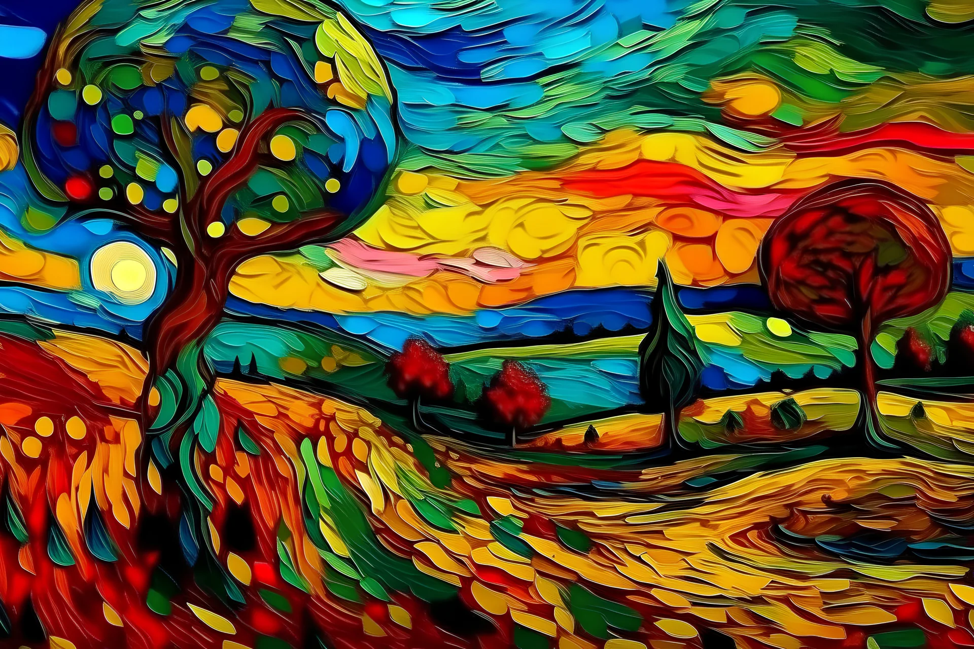 landscape surreal colorful painting M