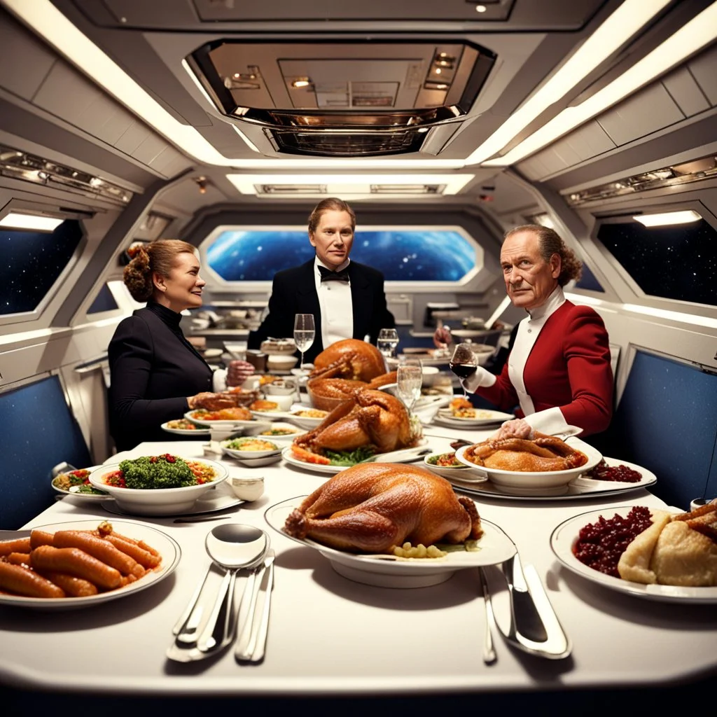 Thanksgiving dinner onboard the Starship Enterprise