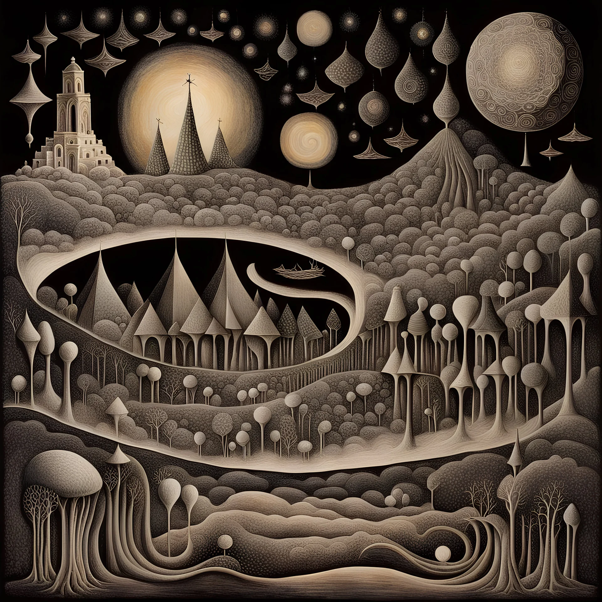 surrealist art {Caucuses,} . dreamlike, mysterious, provocative, symbolic, intricate, detailed