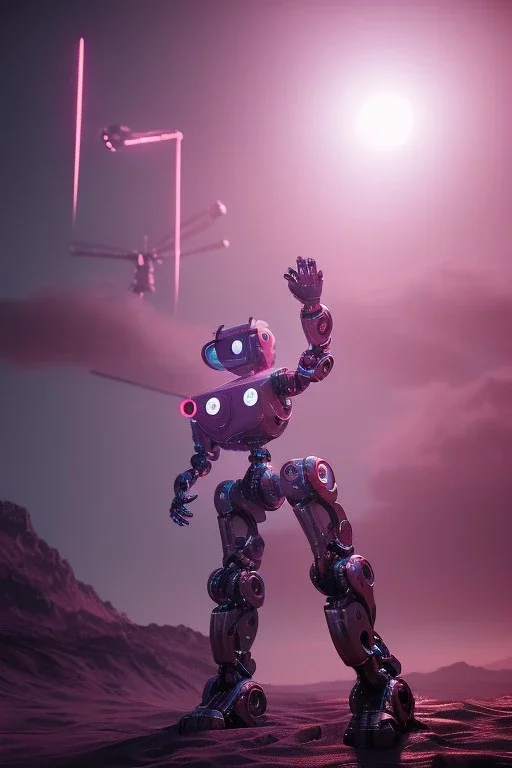 Robot world cybernetic robot, 3d ambient,3d depth, neon light,incredible, realistic, incrate detail, unreal engine