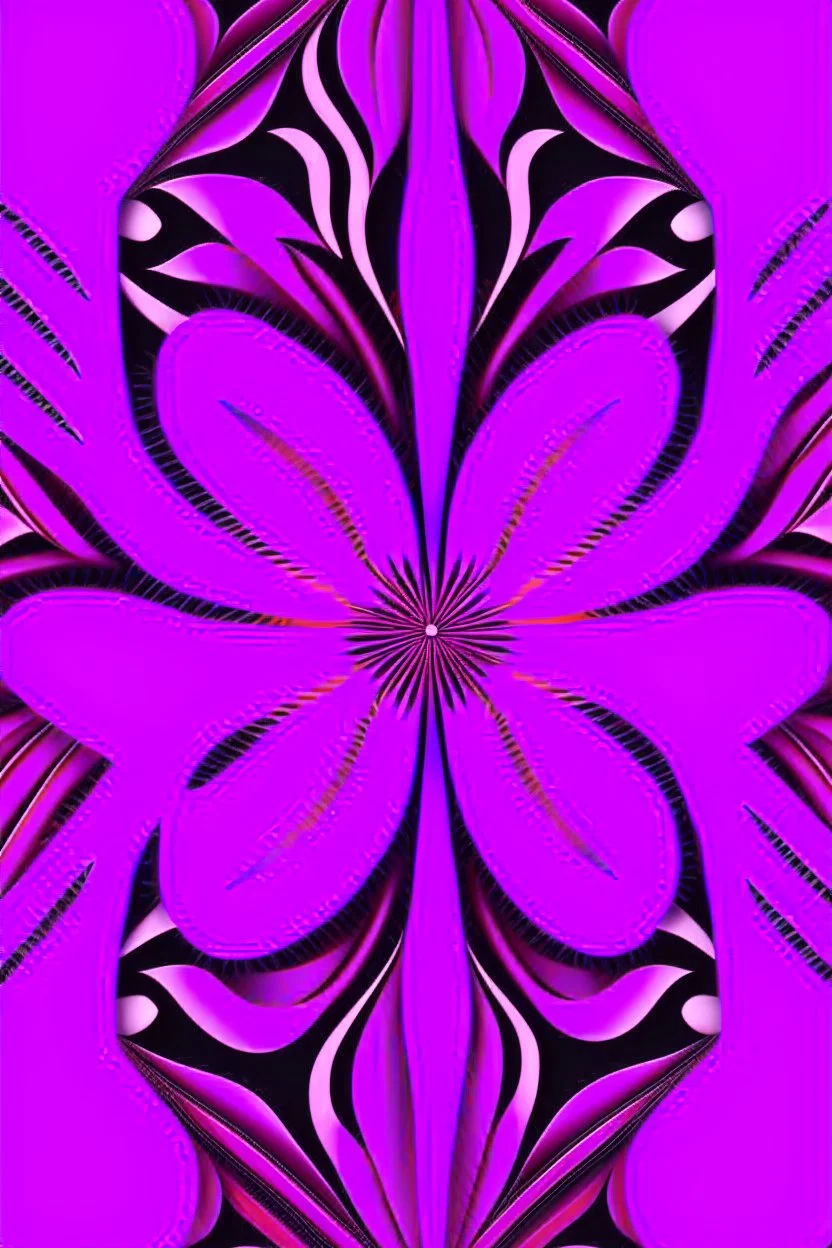 an ornate fuchsia and magenta color flower pattern ,3d render, art game,symmetrical --ar 16:9