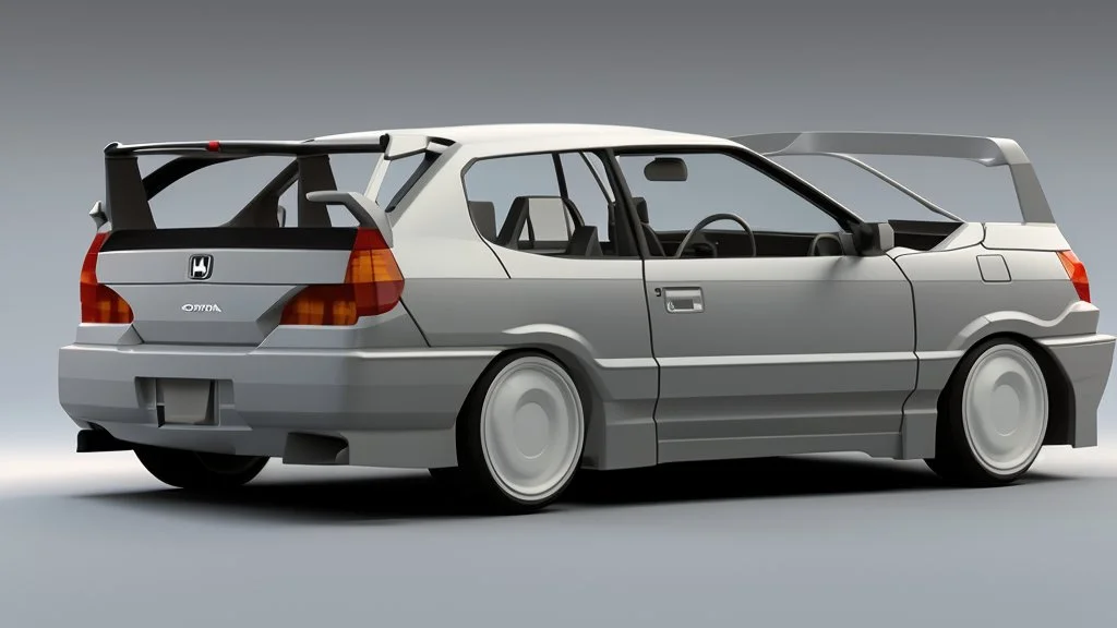 low poligon 3d model of honda civic 2001