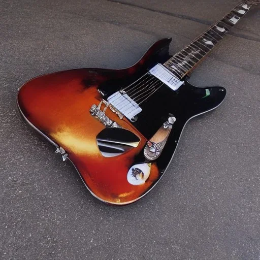 50'S ELECTRIC GUITAR ROCKABILLY HOTROD SPACESHIP FLAMES