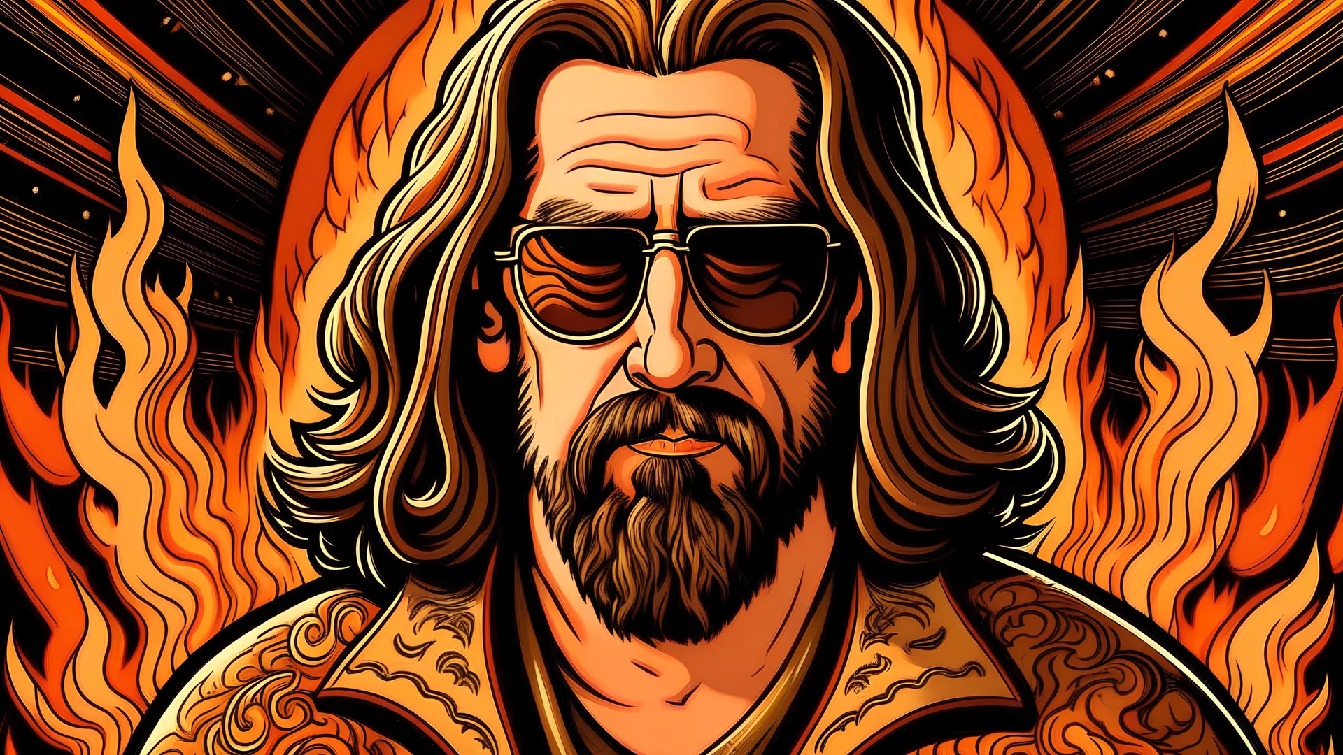 4K The big lebowski hardrock cartoon firestarter