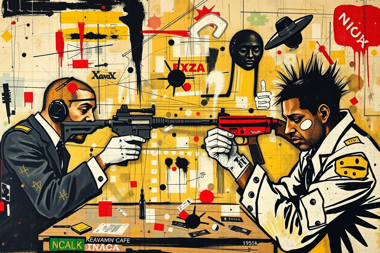 this isnt a game this is financial warfare style of basquiat x pollock