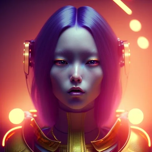 Gold hair Woman, samurai, cyberpunk, neon, highly detailed, art stations, concept art, smooth, unreal engine 5, god rays, ray tracing, RTX, nanite polygons, lumen lighting, ultra detail, volumetric lighting, 3d, finely drawn, high definition, high resolution, gradient background