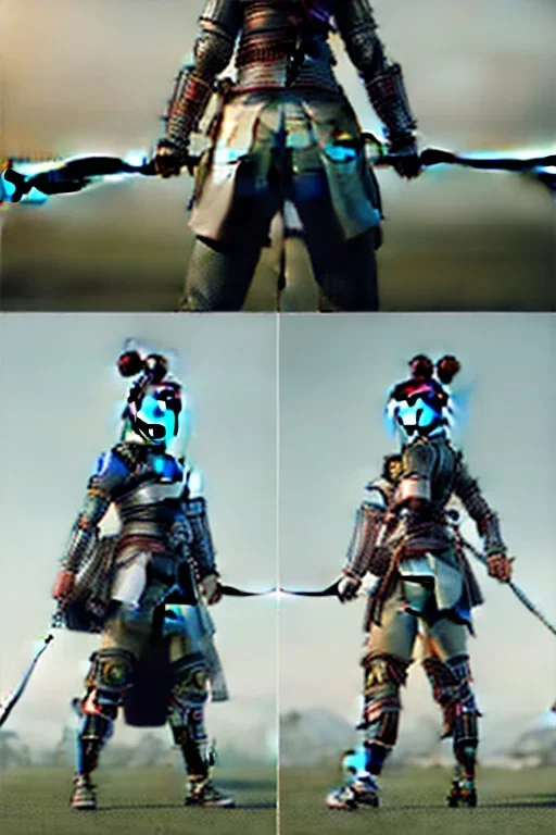 Futuristic Samurai duel between Female sword mistresses, Japanese Style Ancient/Futureistic/Fantasy+Sci-Fi, Girl Version of Mo1st_cr1t1kal, full voluptuous with visible funny portrait of golf samurai gaspunk, high detail, volumetric lighting, tiny features, intricate detail, volumetric clouds, by artstation, Ilya Kuvshinov