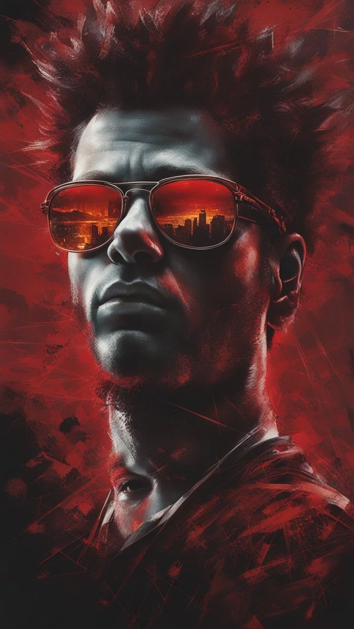 A ultra realistic poster of Bart Simpson in the red matrix , by Daniel Castan :: Carne Griffiths :: Andreas Lie :: Russ Mills :: Leonid Afremov, dark background, high detail