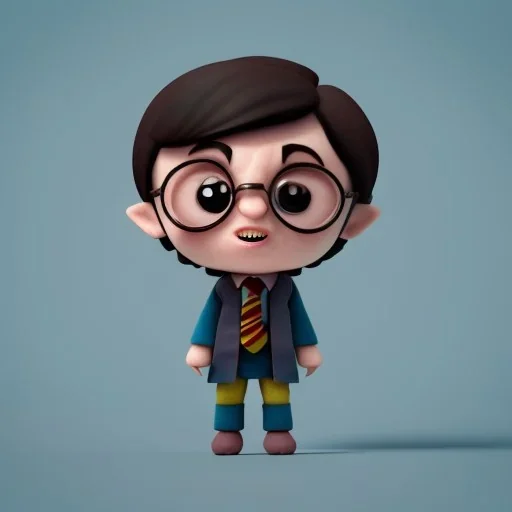 tiny cute {harry potter} toy, standing character, soft smooth lighting, soft pastel colors, skottie young, 3d blender render, polycount, modular constructivism, pop surrealism, physically based rendering, square image