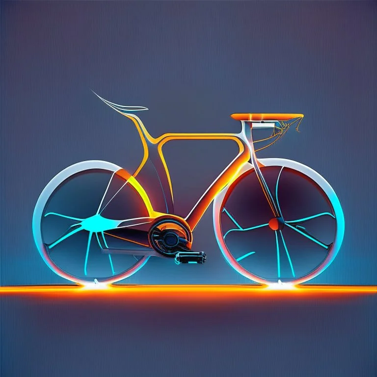 minimalistic bicycle digital art. Futuristic, energetic.