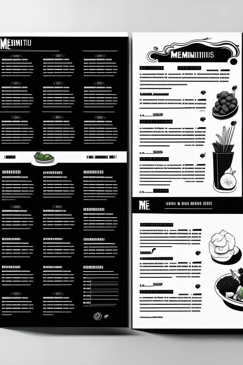 restaurant menu vector white and black