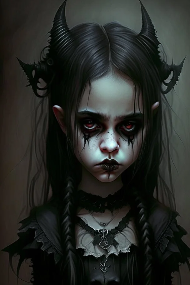 a young gothic demon girl