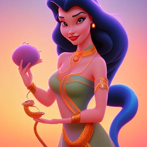 Disney princess jasmine hypnotized by snake kaa