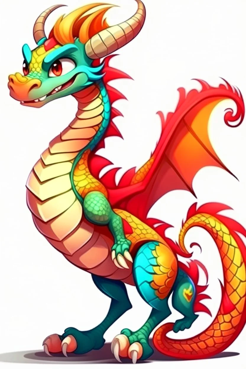 Cartoon style dragon female