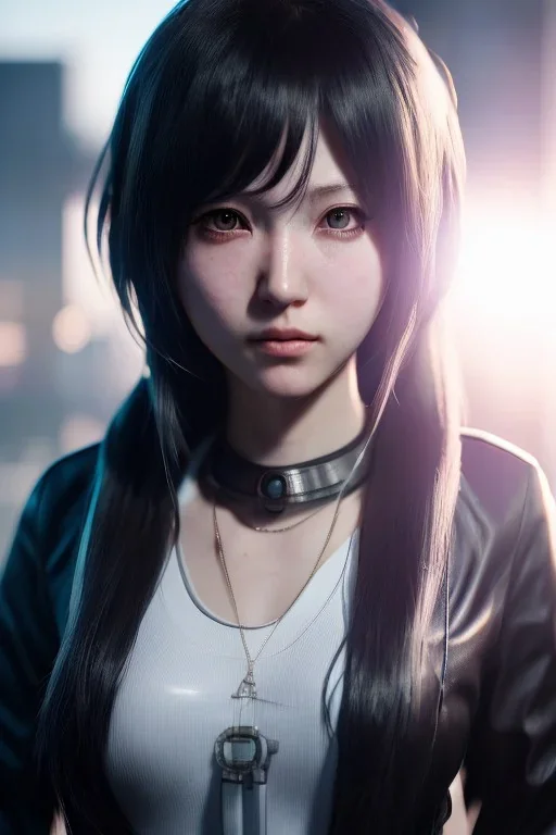 Portrait of anime girl cyberpunk city, realistic, intriacte detail, sci-fi fantasy style, volumetric lighting, particales,highly detailed,cinamatic, deep