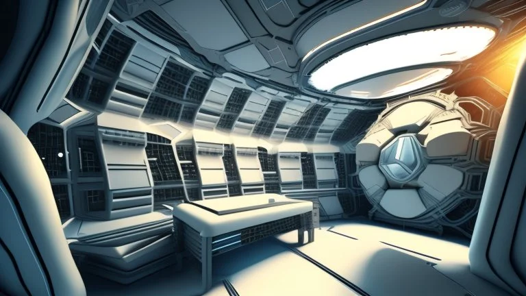 interior of space ship freighter