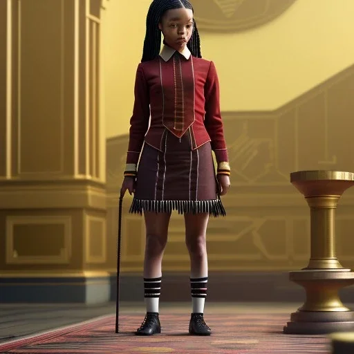 Full body, 3d render,kente scene, Jenna Ortega, Wednesday addams 1800's women style, 1800's hair style, 1800's women clothes style, hyper realistic, octane render, unreal engine 5, 8k, palace background, uhd