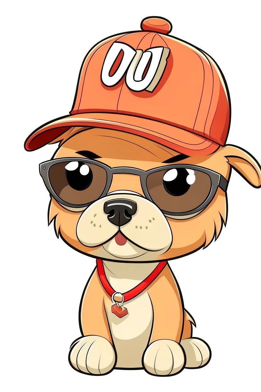 a cartoon DOG wearing a cap and sunglasses, HOLDING ARE WRRITTEN BELO READ