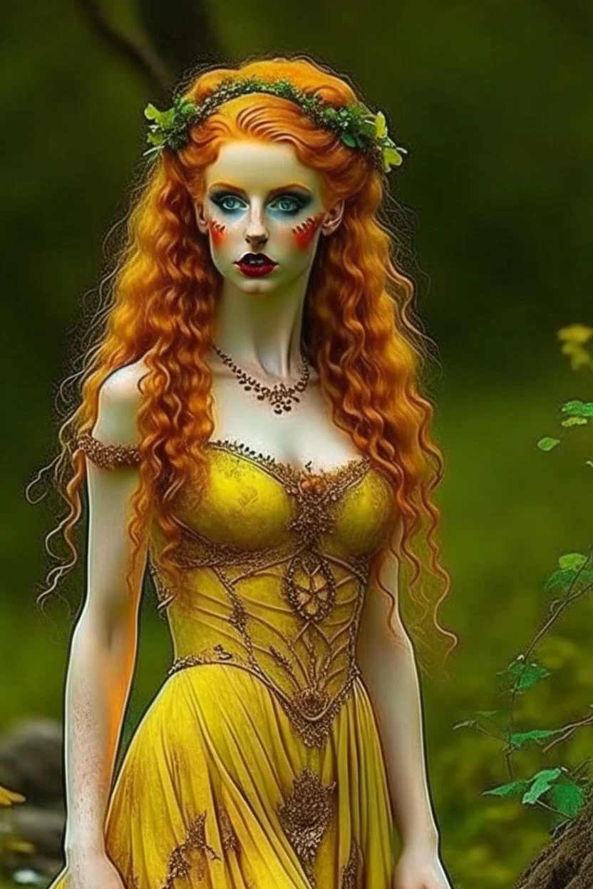 pretty girl, aged 19, ginger, faun, fantasy, attractive, dress