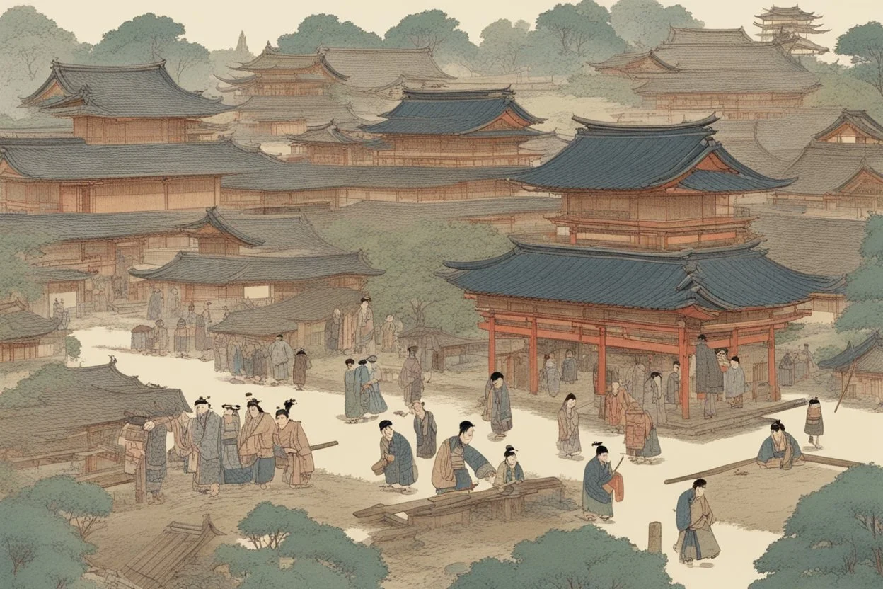 اشخاص وبيوت من اليابان القديمه