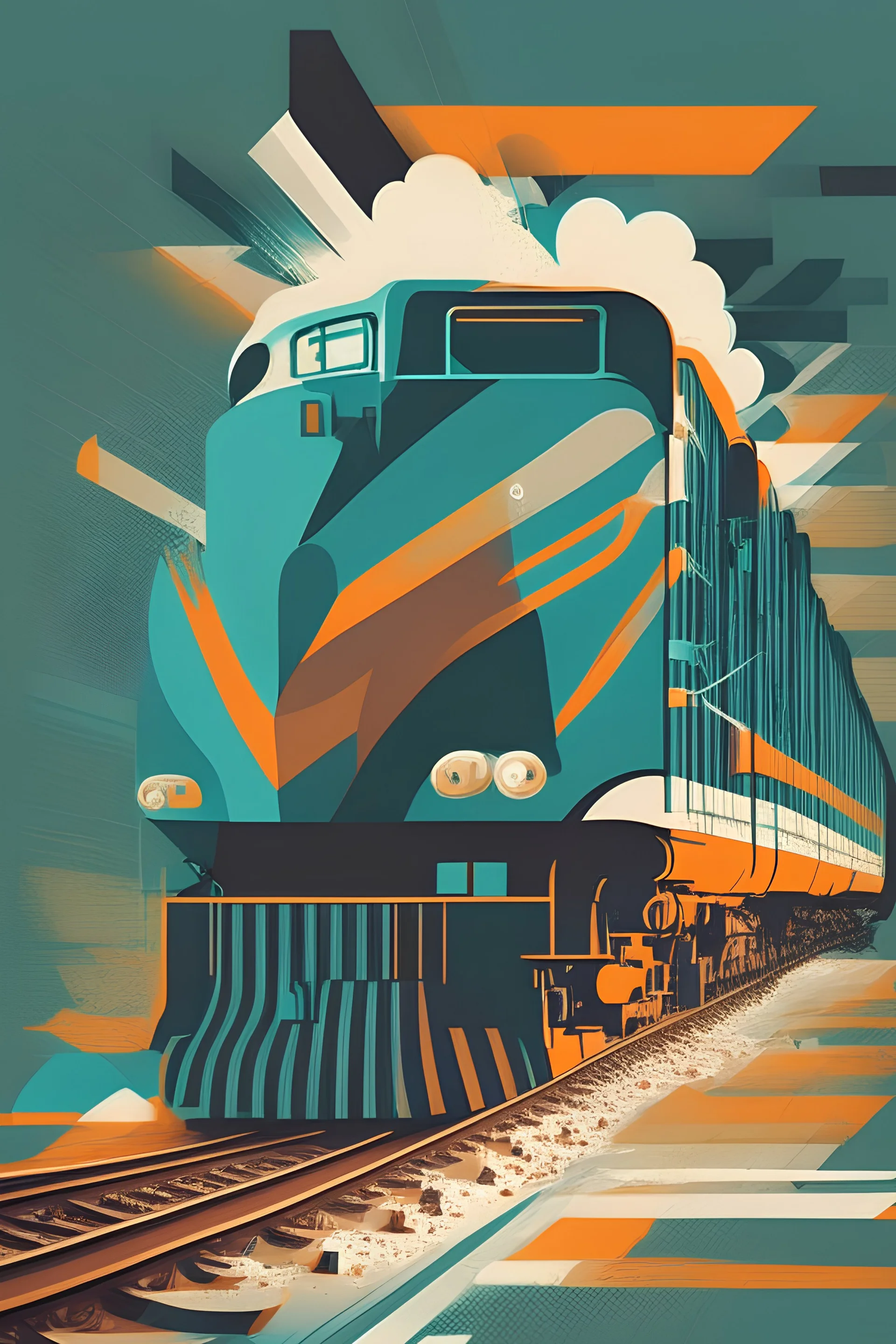 train showing some kind of intermodal process in Vector style