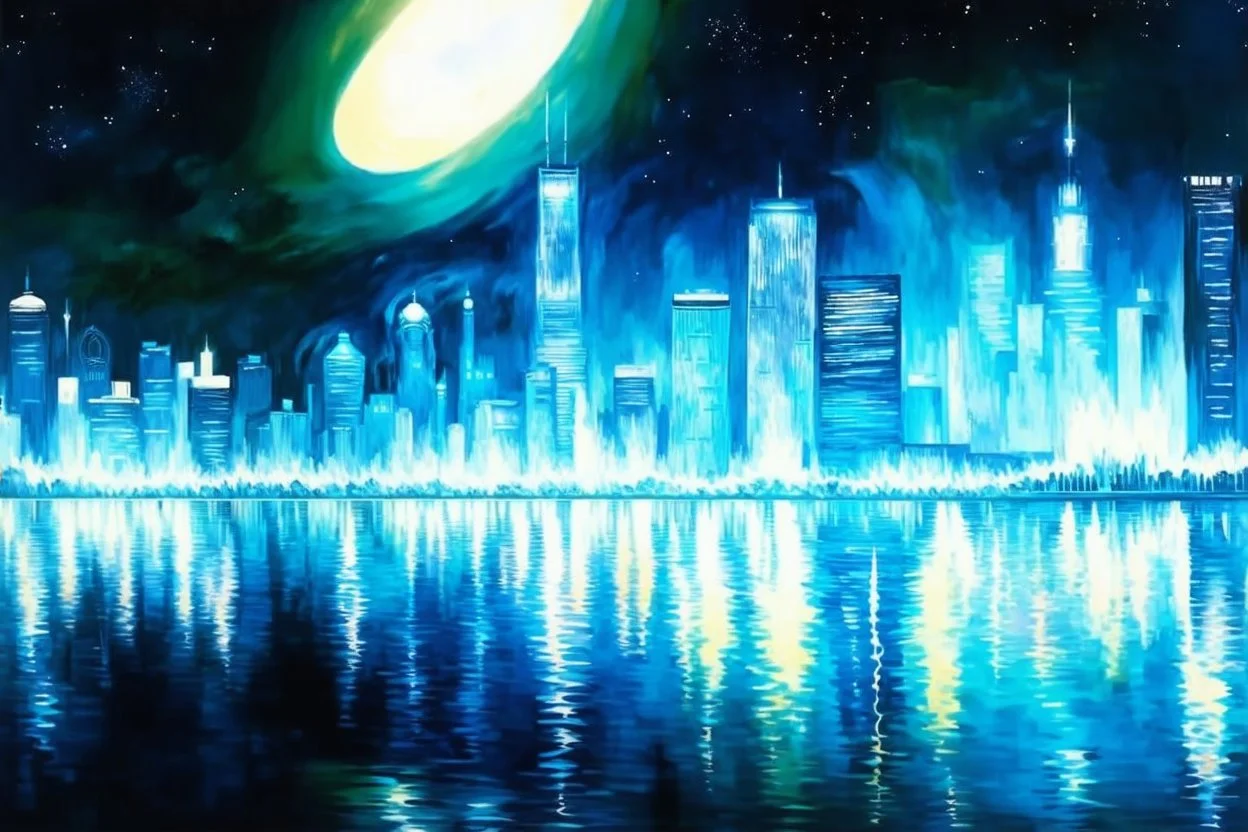 Night, City, sci-fi, future, music videoclips influence, claude monet impressionism paintings