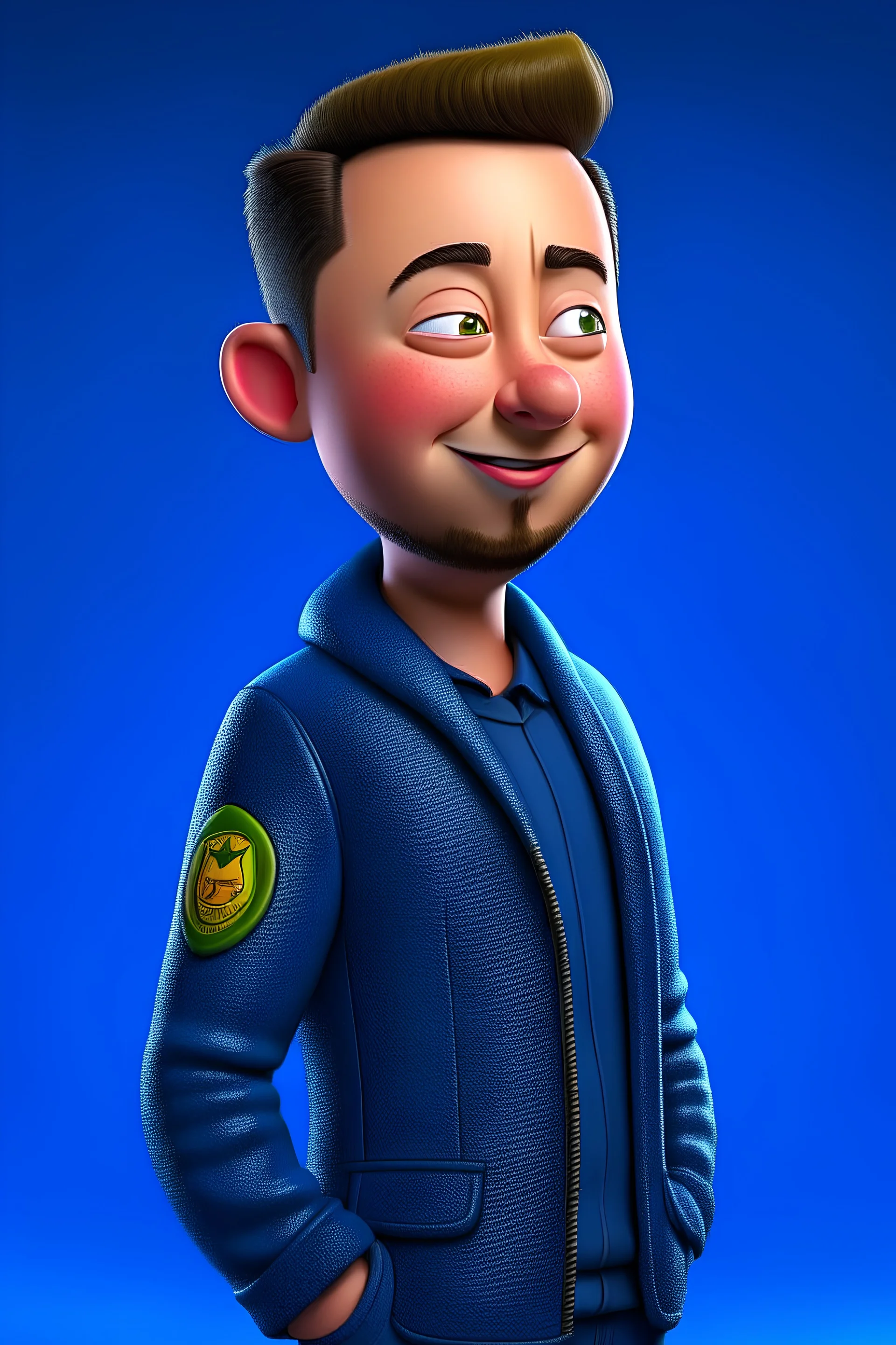 Elon Musk in playtoon style, Pixar render