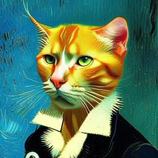 Portrait of a cat by Van Gogh